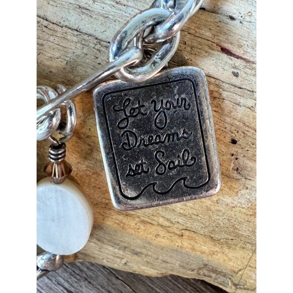 Brighton Nantucket Nautical Charm Bracelet With Shells Anchor Starfish & Crystal - Picture 8 of 8